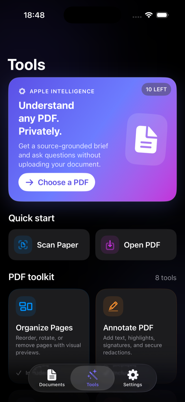 PDF Magic Pro tools screen